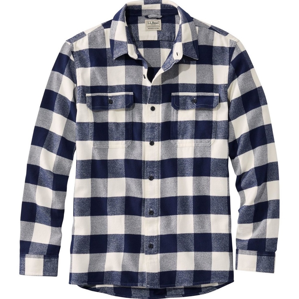 Men's L.L. Bean Organic Flannel Shirt, Slightly Fitted XL